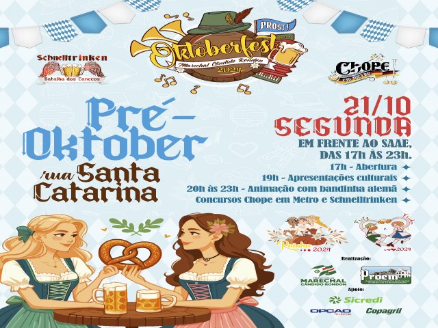  Pr-Oktoberfest na rua Santa Catarina acontece na segunda-feira