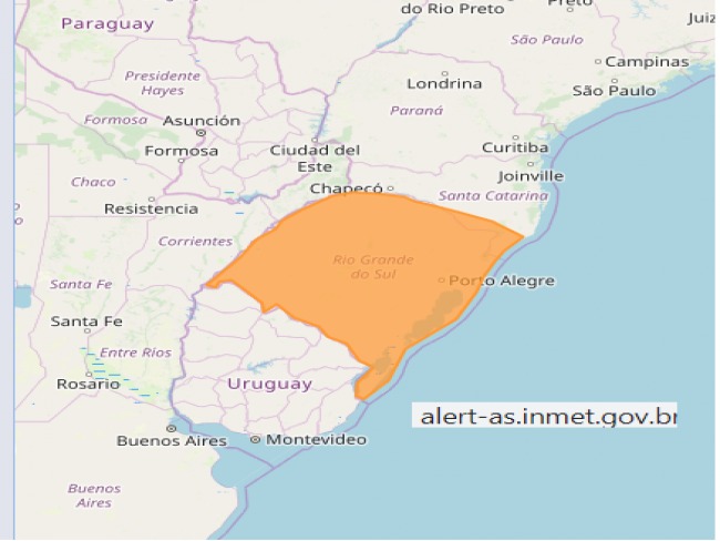 Inmet confirma aviso de tempestade