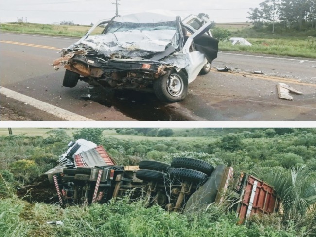 Acidente na BR 158 envolve carreta emplacada em Tupanciret 