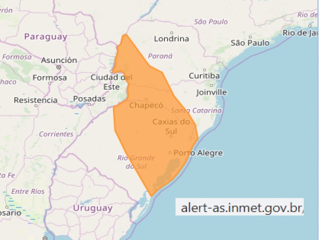 Inmet divulga aviso de tempestade