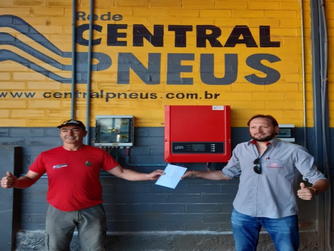 Redin instala sistema de energia solar na empresa Canhoto Pneus 