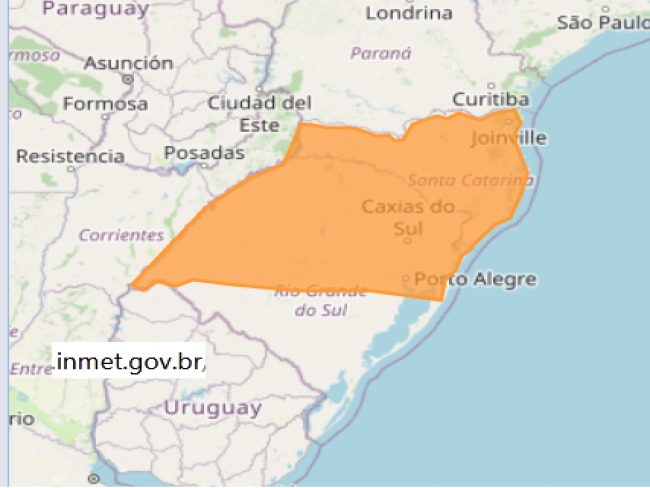 Inmet confirma risco de tempestade 