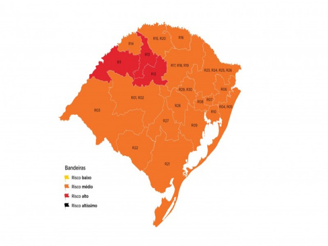 Depois de duas semanas, mapa preliminar volta a apresentar bandeira vermelha na 25 rodada