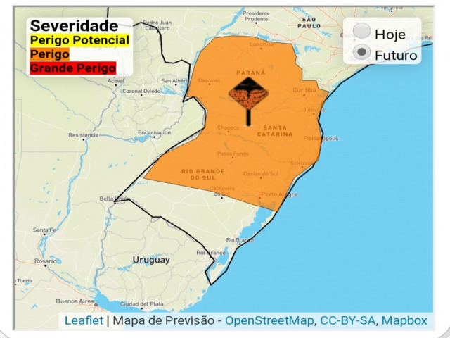 INMET alerta para tempestade em parte do RS