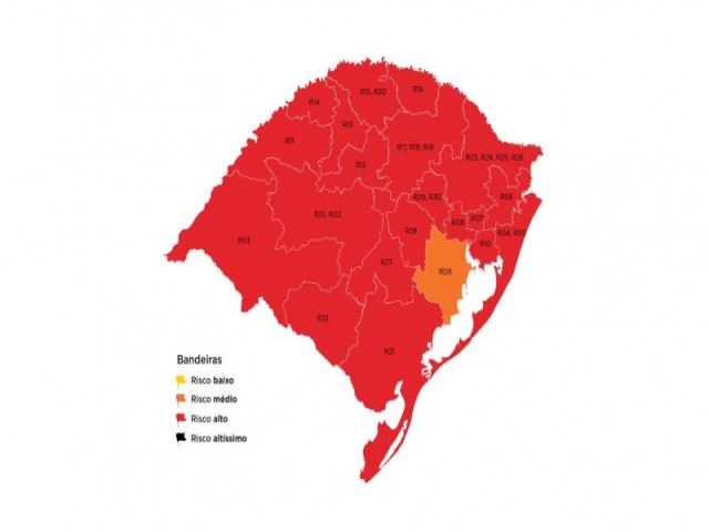 Bandeira vermelha predomina no mapa preliminar da 33ª semana do Distanciamento Controlado