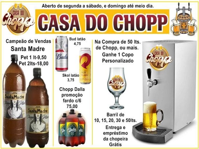 Casa do Chopp: garanta seu chopp ou cerveja