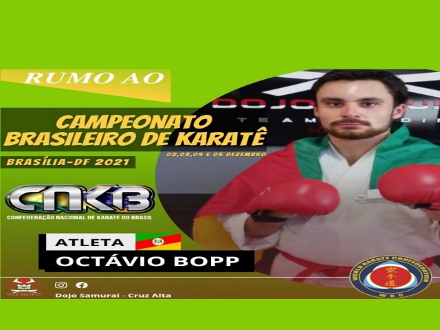 Atleta tupanciretanense disputa Campeonato Brasileiro de Karatê 