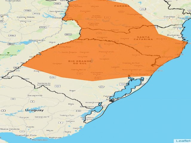 INMET publica alerta de perigo de tempestade para grande poro do Rio Grande do Sul 