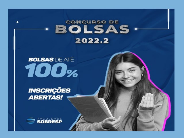 Concurso de bolsas de estudo SOBRESP oferece descontos de até 100% nos cursos de graduação