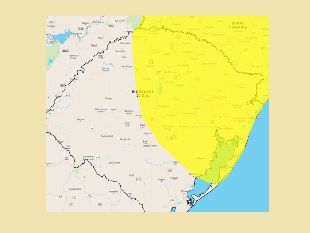 Alerta de perigo potencial de tempestade no Rio Grande do Sul at a manh de sbado (1)