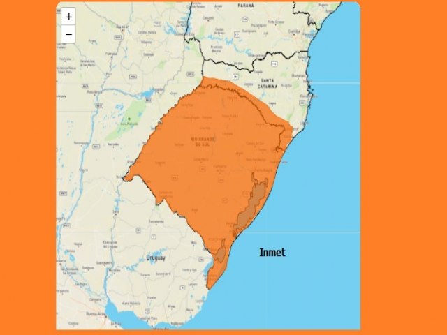 Inmet publica aviso de temporal para o RS  