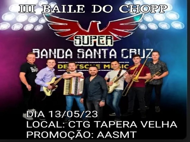 Super Banda Santa Cruz anima o III Baile do Chopp 