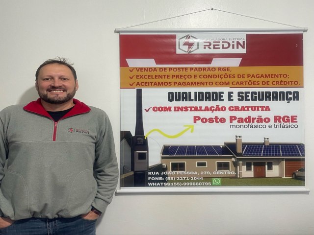 Instaladora Eltrica Redin fecha parceria com fbrica de postes de concreto para instalao de medidores de energia