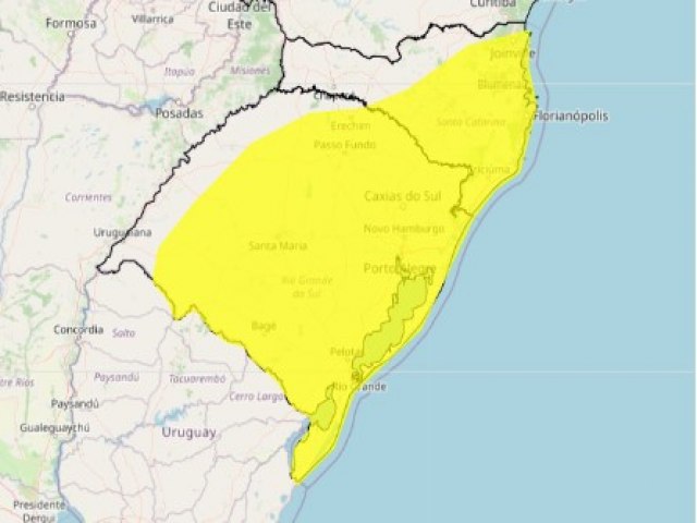 Inmet alerta para possibilidade de tempestade a partir da madrugada de tera, 22 