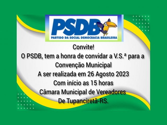 PSDB Tupanciret realiza Conveno Partidria neste fim de semana 