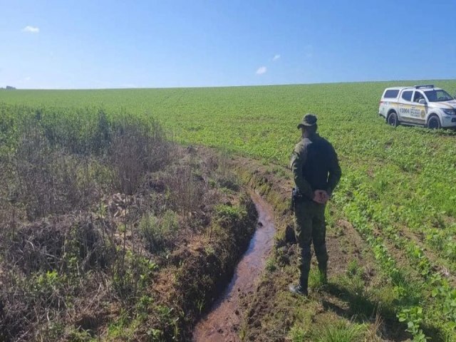 Tupanciret: 2 BABM de Santiago constata crime contra a flora no interior do municpio