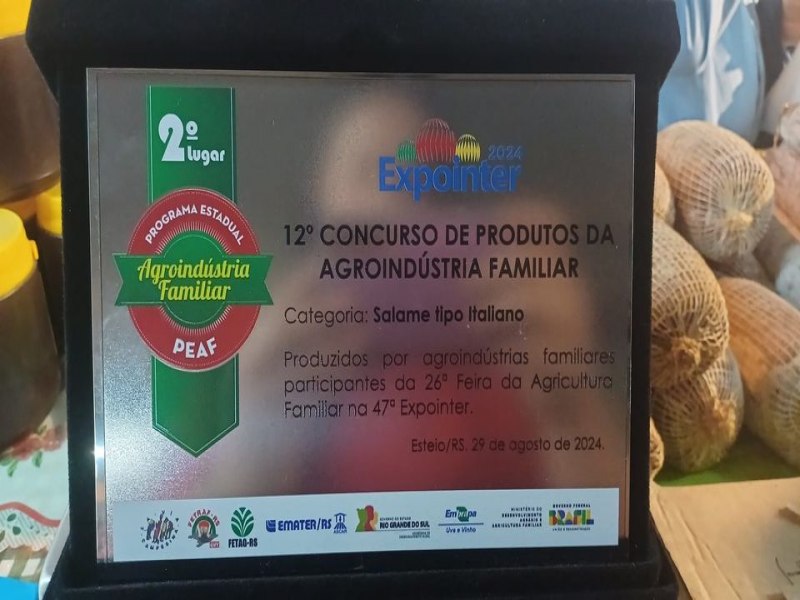 Agroindstria Fiorese conquista o 2 lugar na categoria Salame Italiano da Expointer 