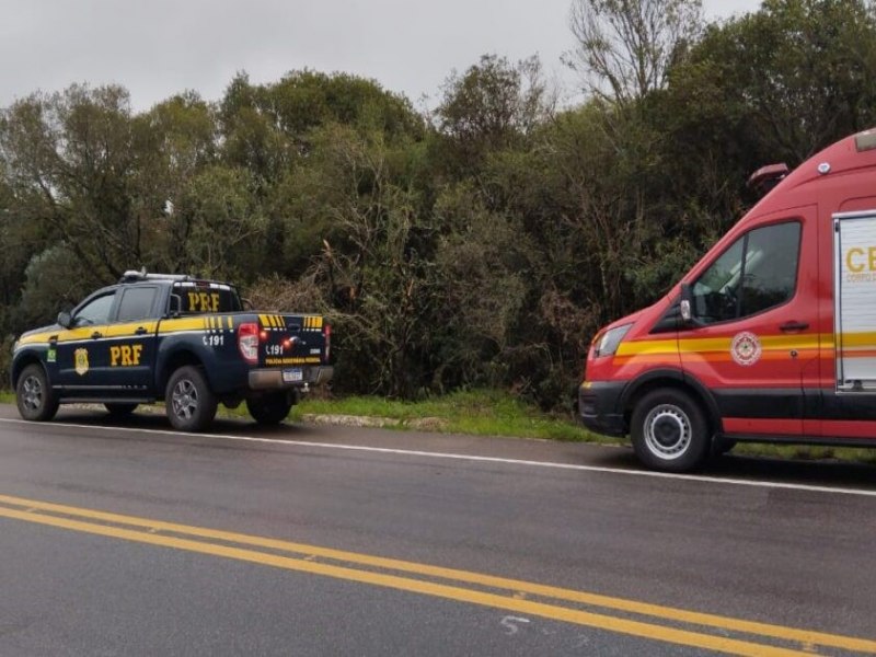 Acidente na BR-153: passageira de 77 anos natural de Tupanciret morre em sada de pista