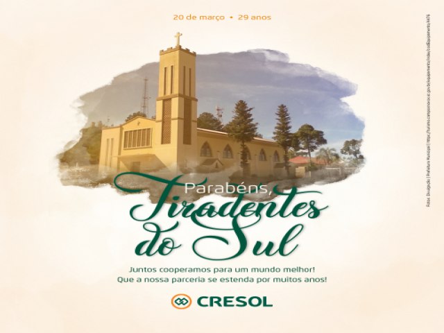 Homenagem da Cresol pelo aniversário de Tiradentes do Sul