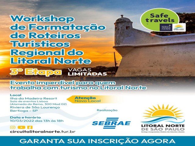 Circuito Litoral Norte realiza 3 Workshop de Formatao de Roteiros Tursticos Regionais em Bertioga
