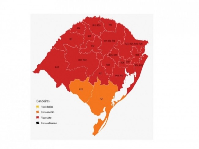 Mapa preliminar aponta 90% das regies com bandeira vermelha na 11 rodada do Distanciamento Controlado
