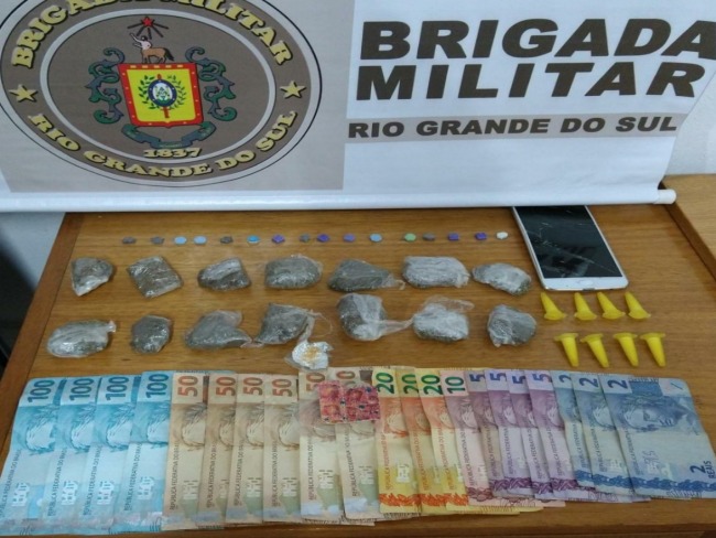 Brigada Militar prende traficante com vrios tipos de drogas