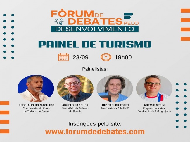 Fórum de Debate inicia nesta quarta-feira (23) e debaterá o Turismo 