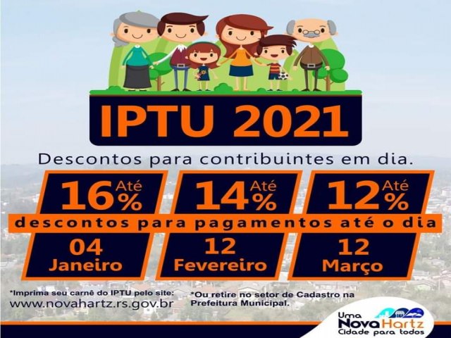 Pagamentos de IPTU já podem ser realizados em Nova Hartz 
