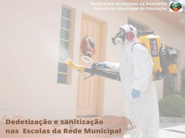 Prefeitura de Riozinho realiza dedetização e sanitização nas Escolas da Rede Municipal
