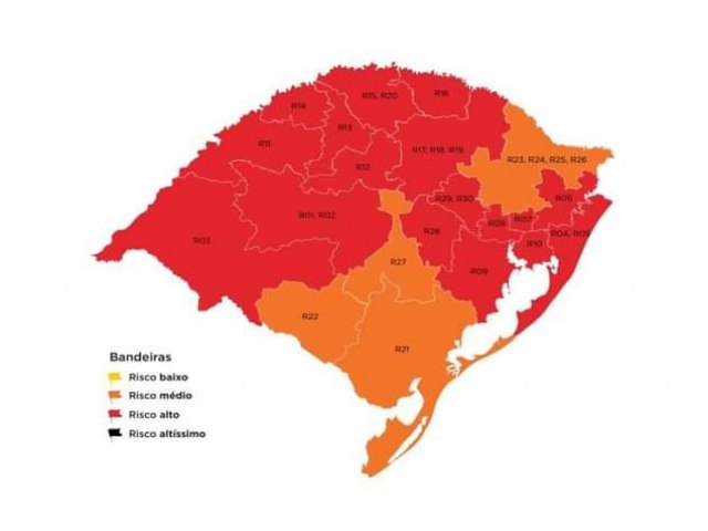 Mapa preliminar da 38 rodada indica 17 regies em vermelho e quatro em laranja