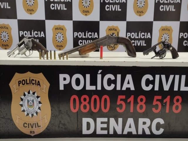 Polcia Civil apreende trs armas em Nova Hartz 