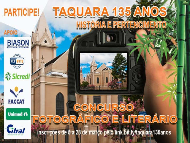 Concurso fotogrfico e literrio premiar trabalhos que retratam histria e cultura de Taquara