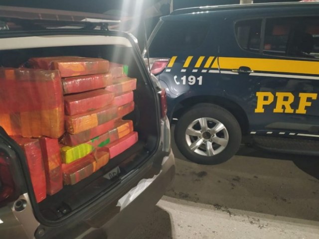 PRF prende traficante com 200 quilos de maconha em carro alugado