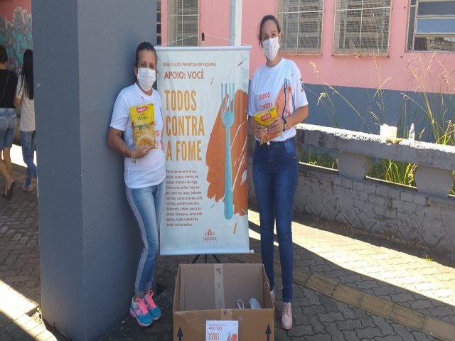 Campanha Todos Contra a Fome receber doaes durante os drive-thrus de vacinao na quinta e sbado