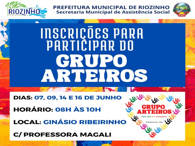 Secretaria Municipal de Assistência Social de Riozinho abrirá inscrições para o Grupo Arteiros