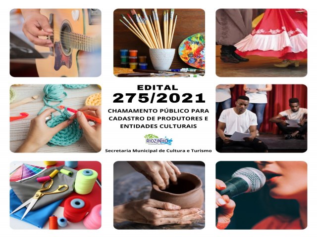 Publicado edital de Chamamento Público para Cadastramento dos Produtores e Entidades Culturais em Riozinho 