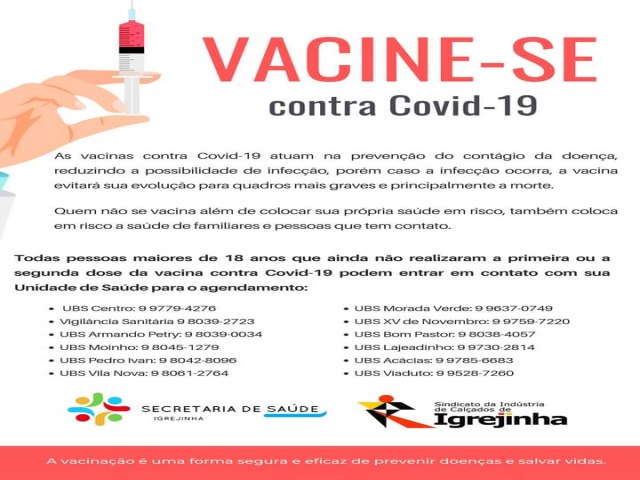 Secretaria de Sade e Sindicato da Indstria de Calados de Igrejinha lanam campanha de conscientizao sobre a importncia da vacina