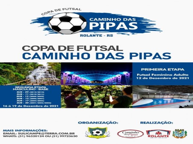 Copa de Futsal Caminho das Pipas será realizado em Rolante 