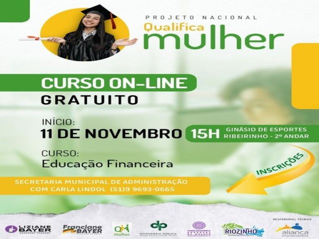 Riozinho realiza curso online de educação financeira para mulheres