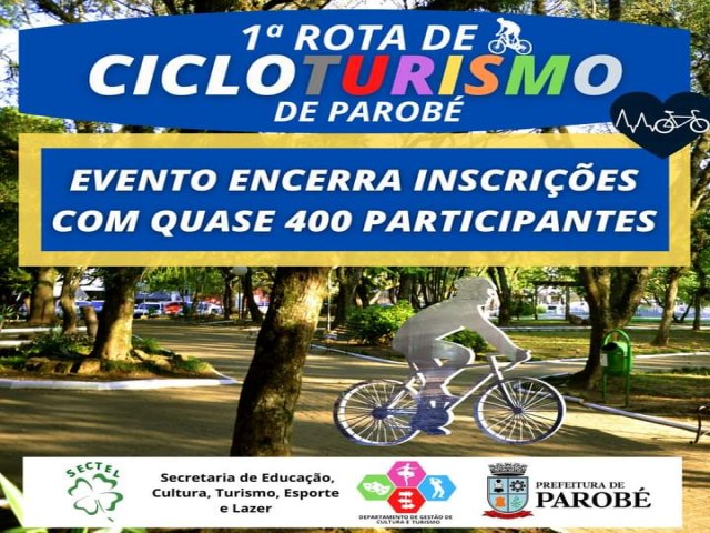Evento da 1ª Rota de Cicloturismo de Parobé encerra inscrições com quase 400 participantes