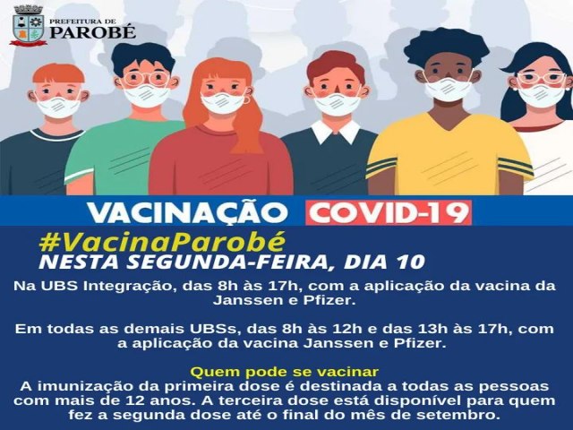 Prefeitura de Parobé divulga vacinação contra a Covid-19 