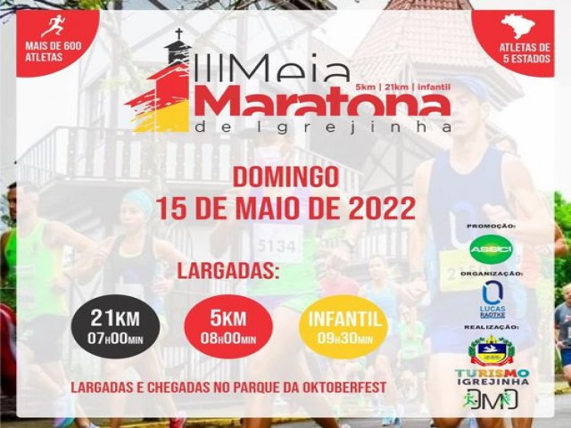 3ª Edição da Meia Maratona de Igrejinha será no próximo domingo 