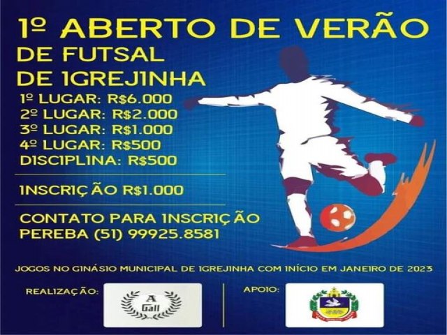 Definidas as 12 equipes do 1 Aberto de Vero de Futsal de Igrejinha