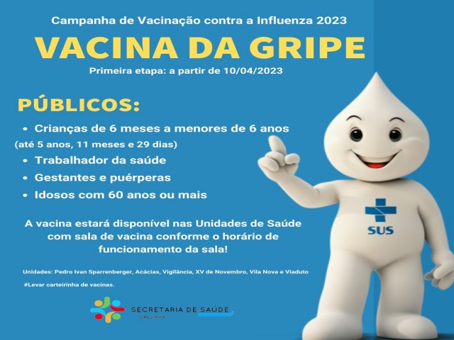 Campanha de Vacinao contra a Influenza em Igrejinha inicia na prxima segunda-feira