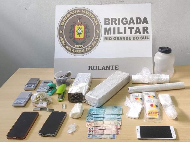 Trio  preso com quase dois quilos de drogas em Rolante