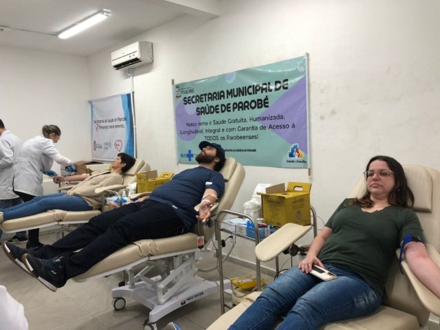 Posto de coleta de sangue de Parob completa um ms com mais de 200 doadores