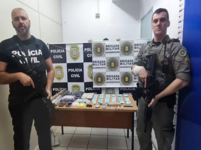 Operao da Polcia Civil prende oito pessoas e apreende dinheiro e drogas em Taquara