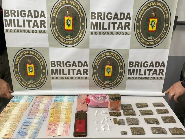 Brigada Militar prende trio por trfico de drogas