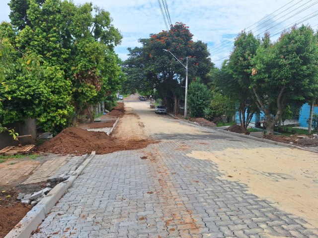 Onze ruas recebem pavimentao em Taquara