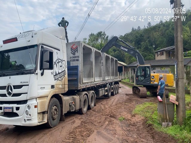 Estrada Geral de Pega Fogo ser bloqueada para colocao de galerias de concreto nesta tera